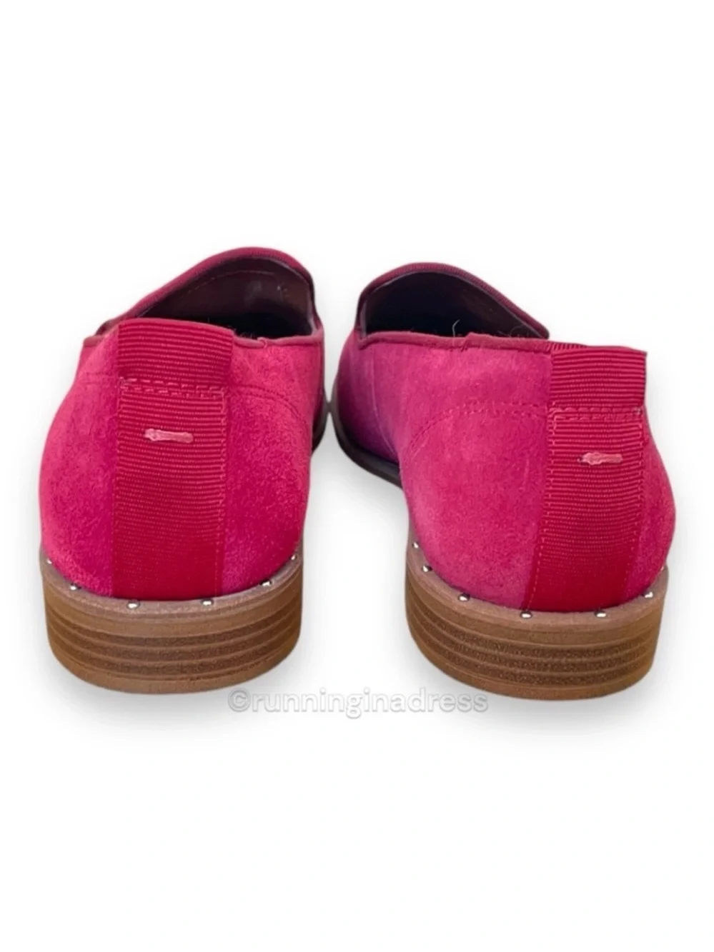 NWOT Franco Sarto Jeena Suede Loafers Cranberry Red Size 9M